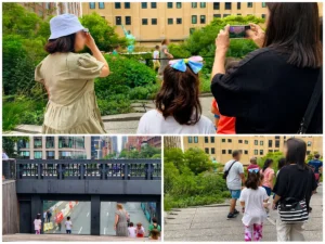 ニューヨーク旅行のコラージュ写真 グランドセントラル駅 ハイライン 自由の女神 フェリー 子連れ観光の様子まとめ